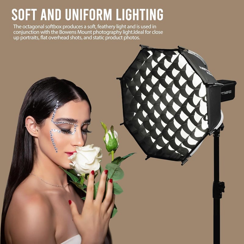 AMBITFUL 11.8"/30cm Mini Softbox Quick Release & Fold Soft Box Bowens Mount with Speedlight Bracket,Compatible with COB LED Video Light with Diffusers/Honeycomb Grid/Bag (PS 30 SE) - Image 2